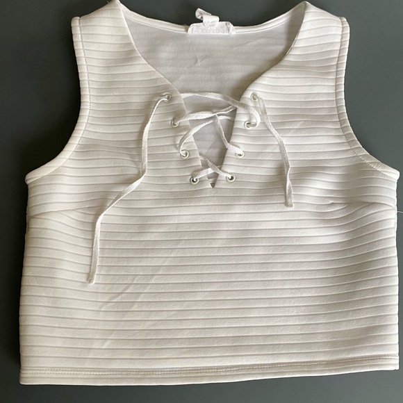 White Ribbed Tank Top - Picture 1 of 1